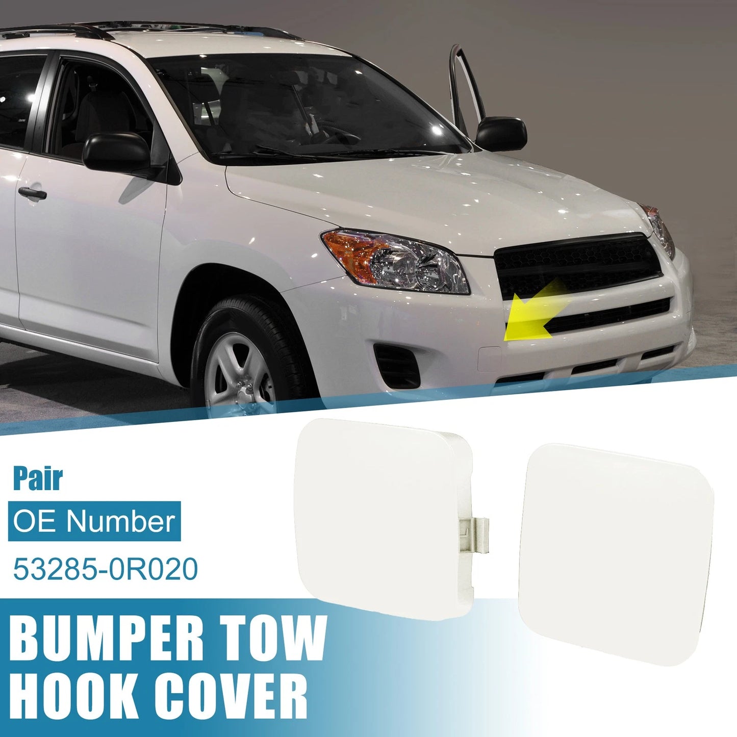 1 x Pair Front Tow Hook Cap for Toyota RAV4 (2009–2012)