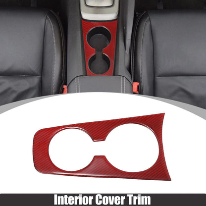 Red Carbon Fiber Cup Holder Cover Frame Trim for Chevrolet Camaro (2010 - 2015)