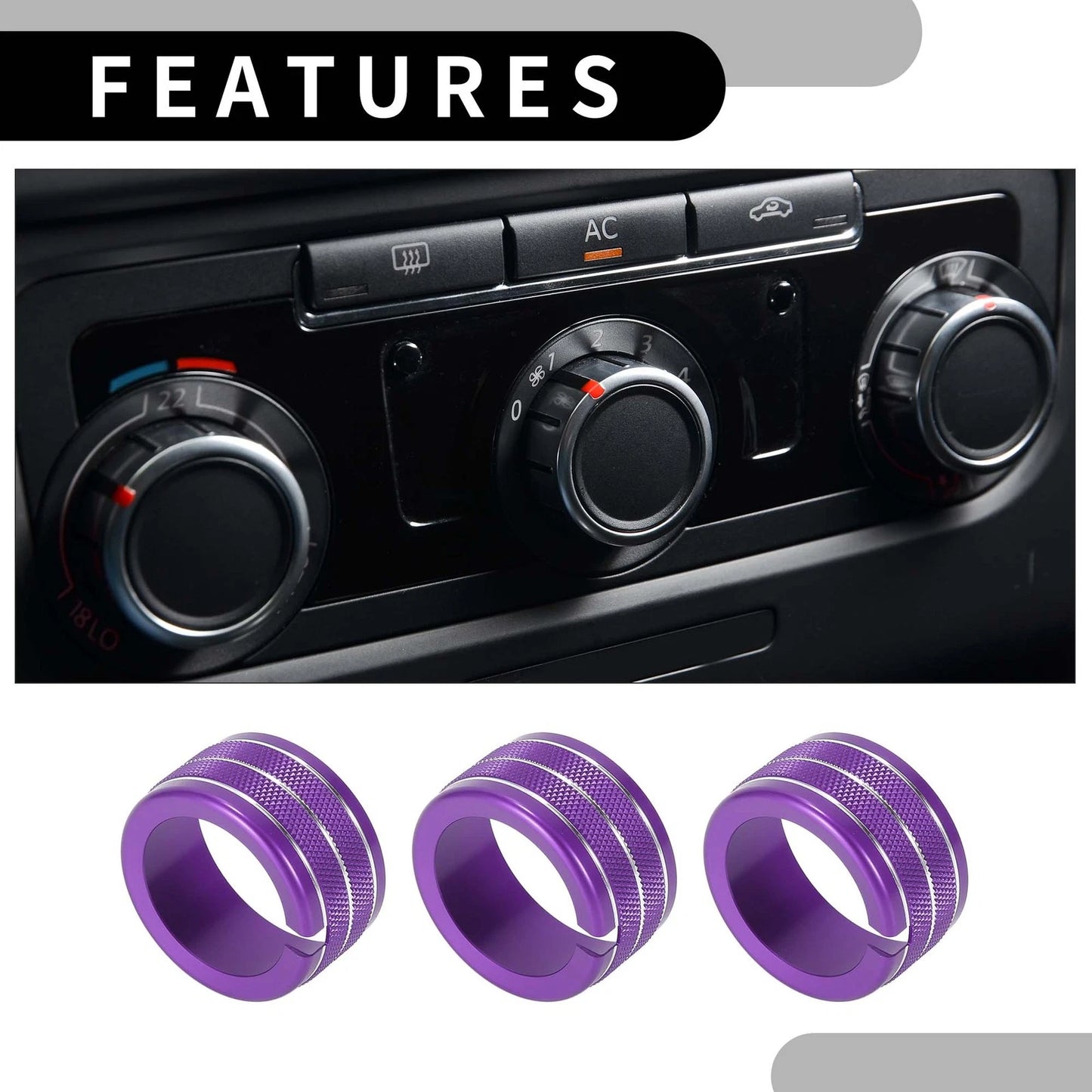 Knob Cover for Dodge Durango Purple 3 Pcs (2011 - 2020)