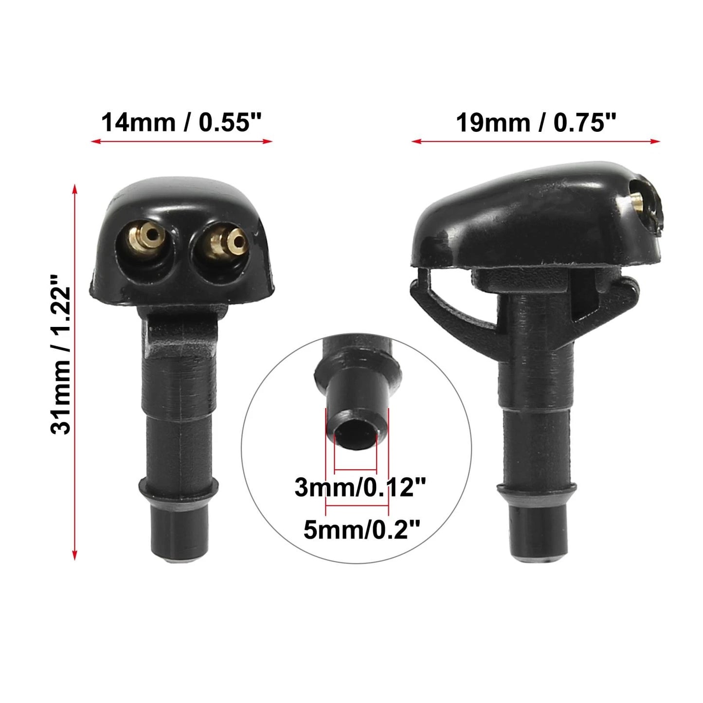 4pcs Front Windshield Washer Nozzles for Mitsubishi Lancer (1995-2005)