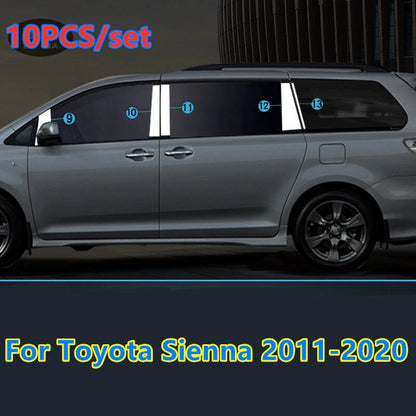 10X Window Center Post Pillar Cover Trim for Toyota Sienna (2011–2020)