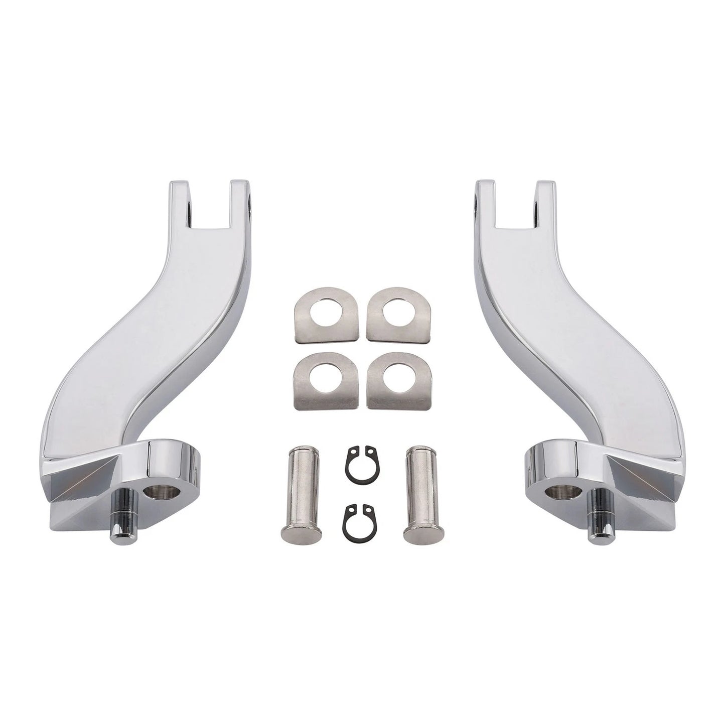 Rear Passenger Foot Peg Mounts for Harley Touring (1993-2025) Black/Chrome