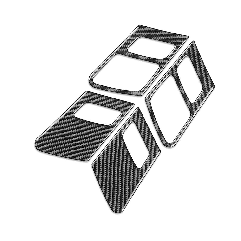 Carbon Fiber Black Interior Door Handle Frame Cover for Audi Q5 (2018-2021)