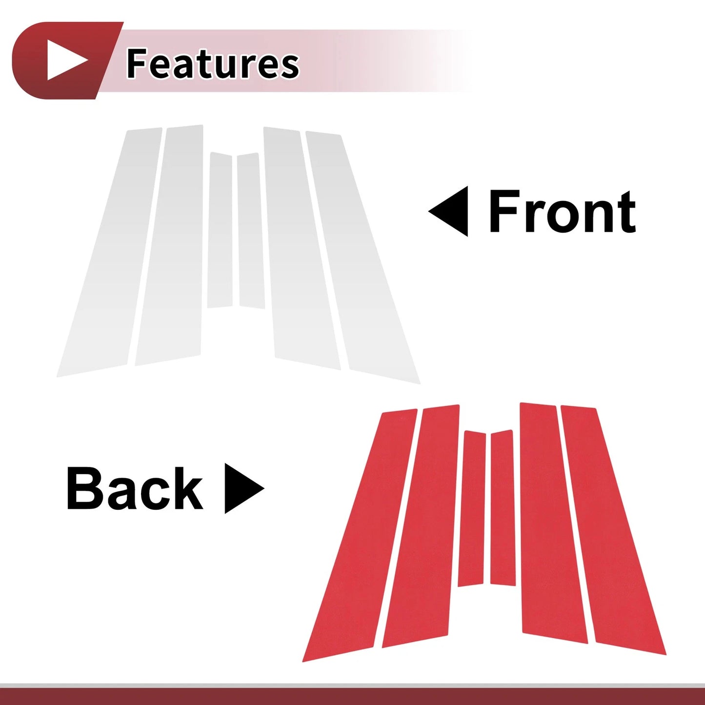 Door Pillar Window Trim for Volvo S60 (2014-2019) Silver Tone Left & Right