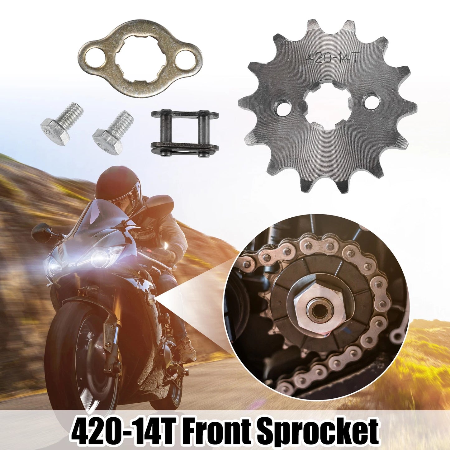 420 14T 17mm Front Engine Sprocket for Dirt Bike Mini Bike