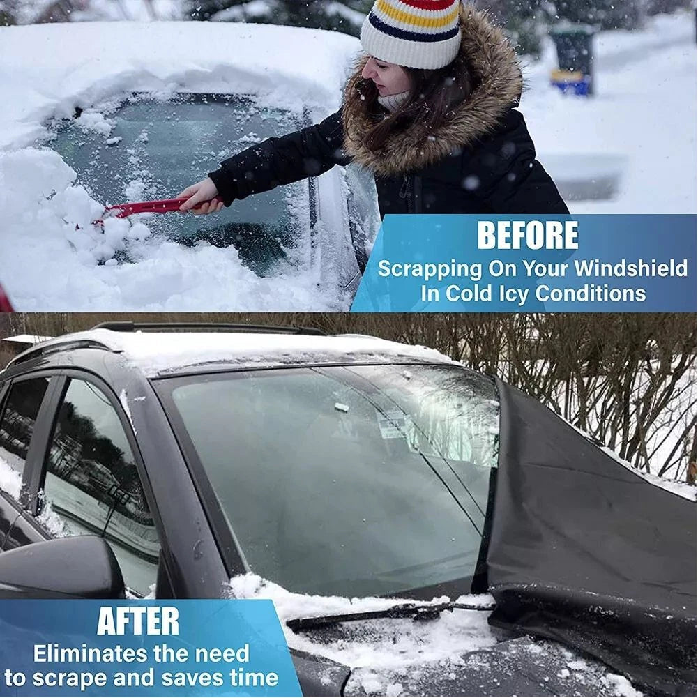 Windshield Sun Shade Cover for Car - Ice Frost Dust Protector (Fits Most)