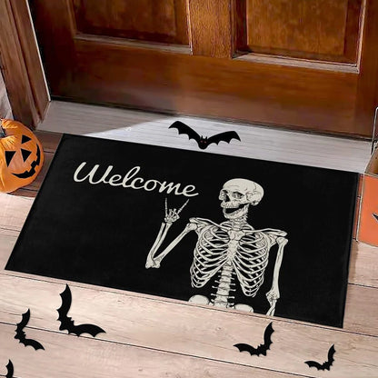 Skull Welcome Door Mat 50x80cm for Indoor Outdoor Room Decoration