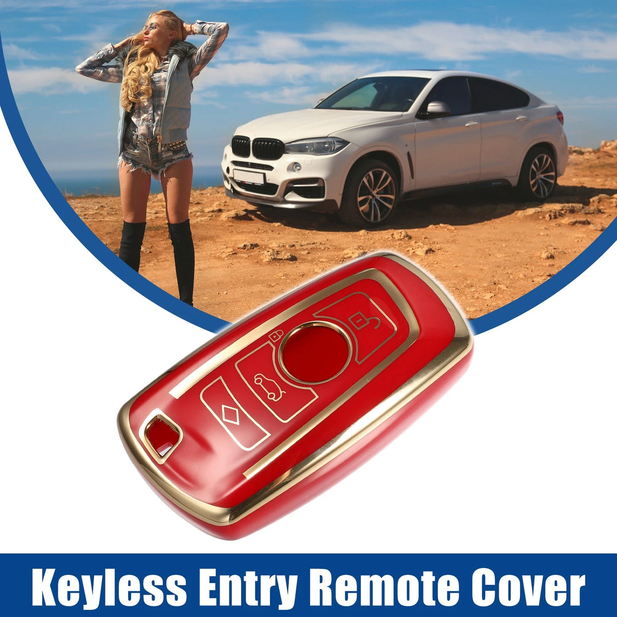 TPU 3 Button Keyless Entry Remote Fob Cover for BMW 1 Series (2012-2019)