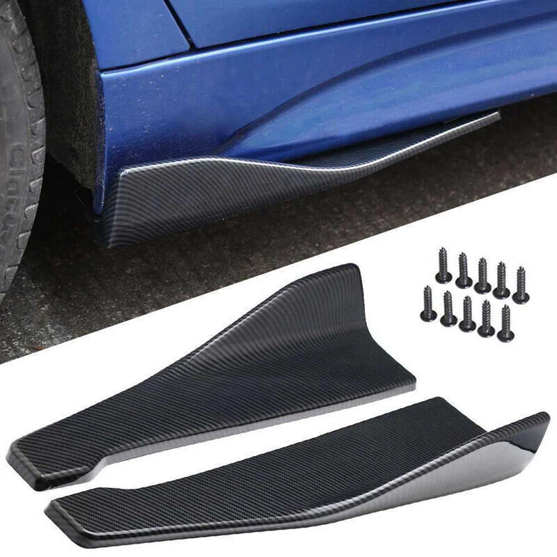 2 x 48CM Universal Carbon Fiber Rear Bumper Lip Spats