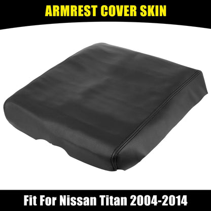 Center Console Lid Armrest Cover for Nissan Titan (2004-2014) Black