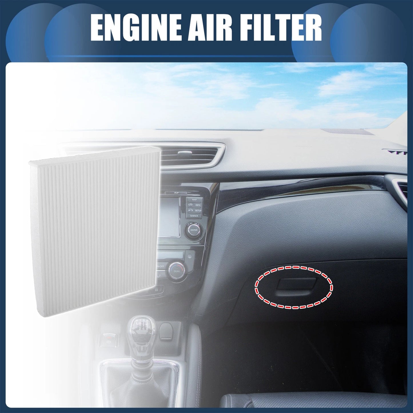 Engine Air Filter for Hyundai Elantra 2021-2023 (1 x White)