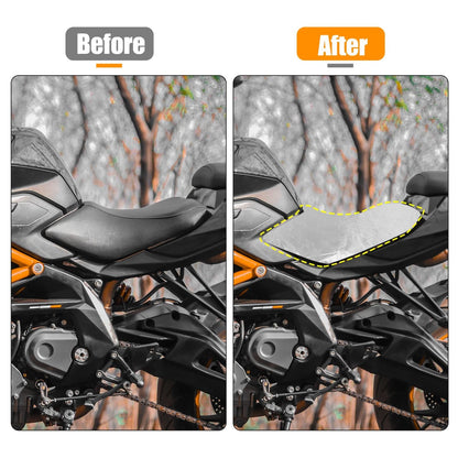 Seat Cover 50x31.5cm Motorcycle Seat Cover Waterproof Dustproof Silver Tone