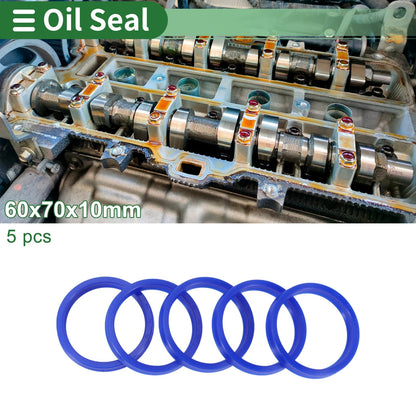 Oil Seal Rotary Shaft Seal TPU 60x70x10mm High Pressure Blue 5 Pcs
