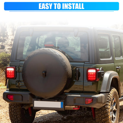 Red LED Bar Tail Lights for Jeep Wrangler (2018-2023)