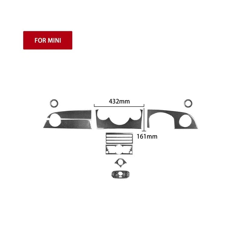 Carbon Fiber Full Set Dashboard Panel Cover Trim For Mini Cooper S R53 2005-2006