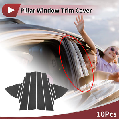 10 Pcs Car Door Pillar Window Trim Carbon Fiber for Toyota Vios (2014–2023)