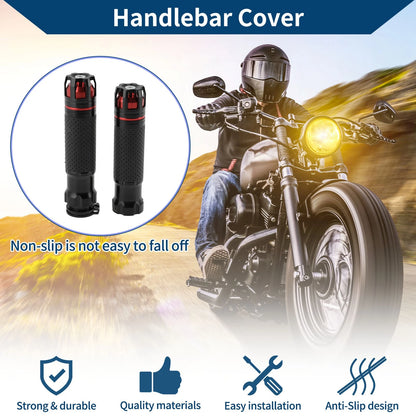 23 x 23 mm Motorcycle Hand Grips Cover Aluminum Alloy Handlebar Grips Black Red