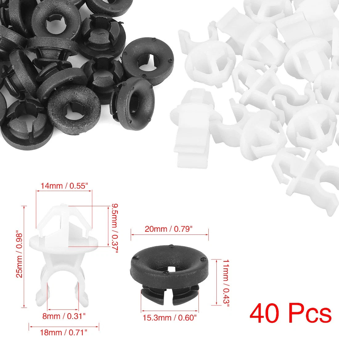 40pcs Car Hood Prop Rod Clips for Honda Accord CRV Civic City (2003-2023)