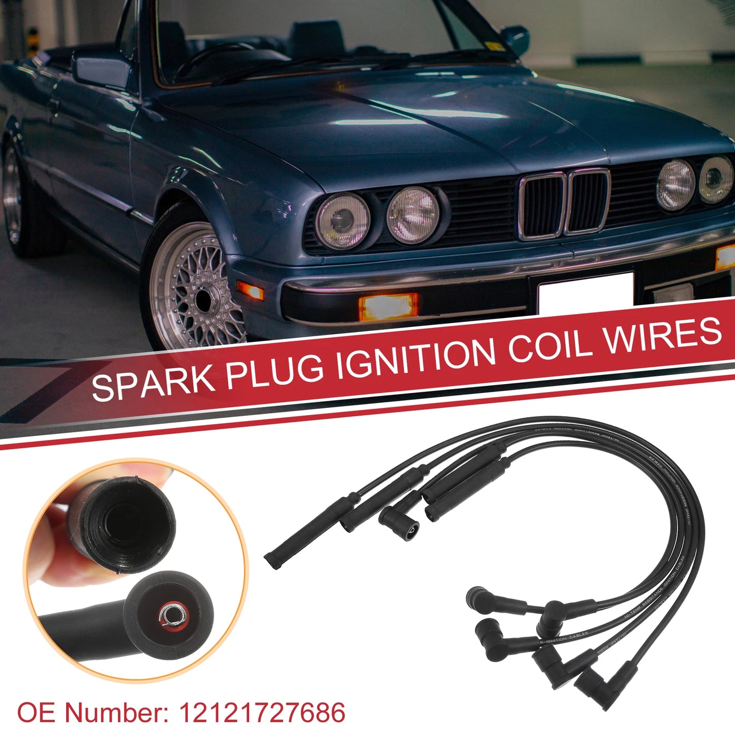 5 x Spark Plug Wire Ignition Coil Cables for BMW 3 Series E30 E36 (1982-1999)