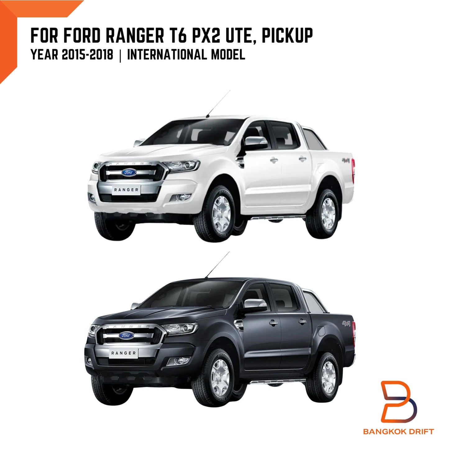 Grey Cover Fog Lamp Spot Light for Ford Ranger Ute T6 PX2 (2015-2018)