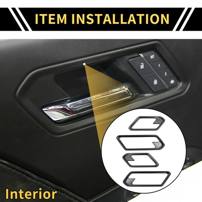 Bezel Cover for Chevy Colorado Door Handle, Carbon Fiber Pattern (2023-2024)