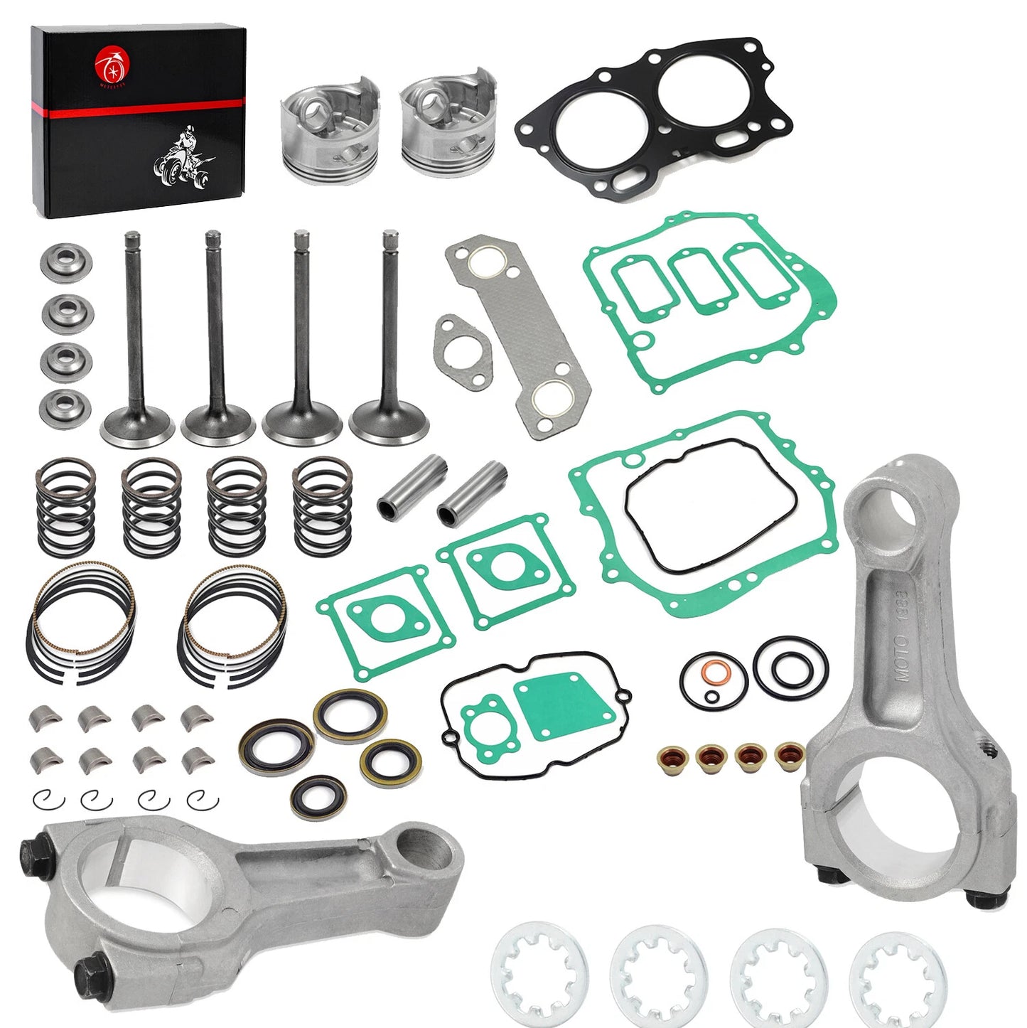 STD Piston Ring Exhaust Intake Valve Gasket Connecting Rods for EZGO 350cc (03-08)