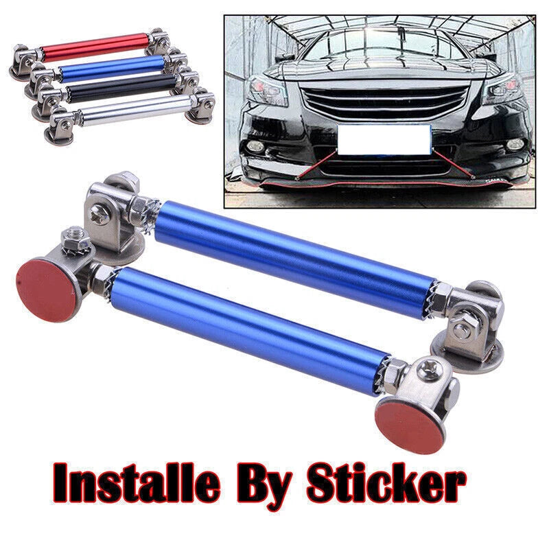 4"-6" Adjustable Blue Front Bumper Lip Splitter Rod for Car A