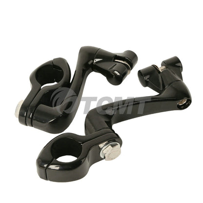 1 1/4" Engine Guard Adjustable Male Mount Highway Footpegs for Harley