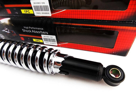 13 Inch JBS Black/Chrome Rear Shock Absorbers for Harley Davidson FXRT (1982-1993)