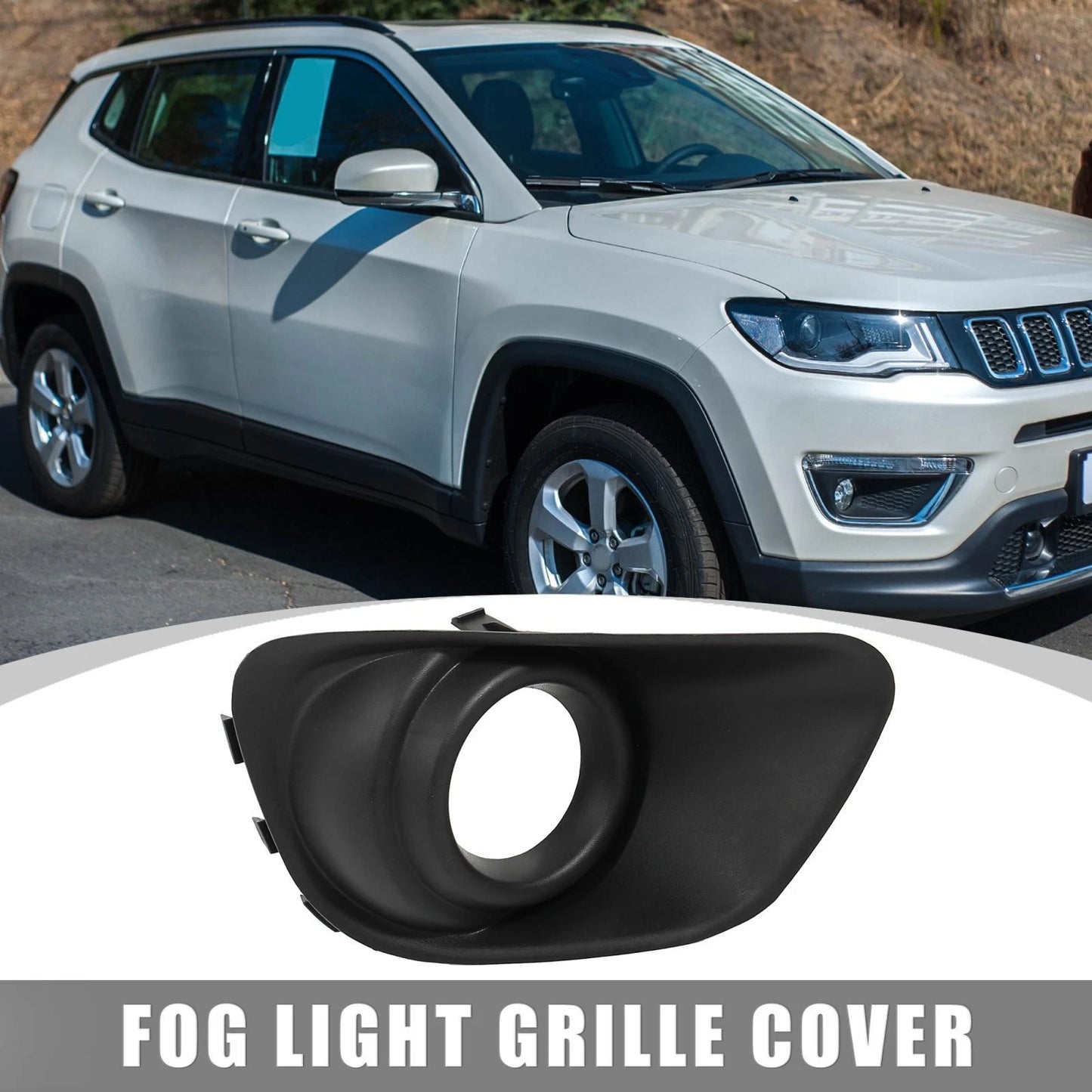 Front Bumper Right Side Fog Light Grille Cover for Jeep Compass (2017-2023)