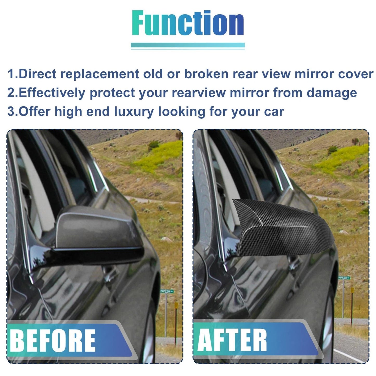Carbon Fiber Pattern Side Mirror Cover for BMW 3 Series (2012-2019)