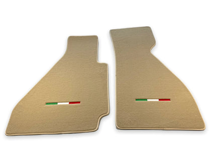 Beige Floor Mats for Ferrari 328 GTB (1985-1989) - Tailored Carpets with Emblem