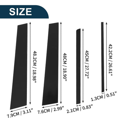 8 Pcs Door Pillar Window Trim for Toyota Innova 2016-2022 Black