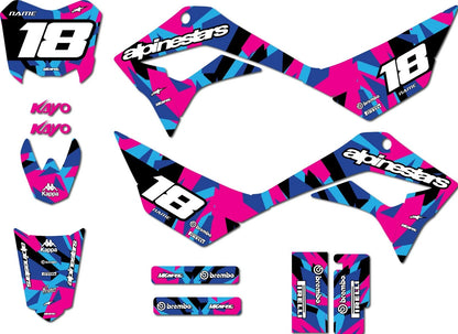 Custom Graphics Full Kit for Kayo TS 90 Miami Pink Sticker Kit