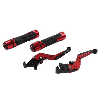 Red Extendable Brake Clutch Levers & Grips for BMW F900 F900R (2020-2023)