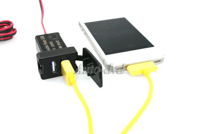 2.1A Dual USB Port Socket Plug Phone Charger Audio Input Original Fit for Toyota