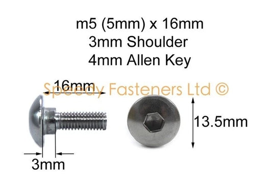 12x Fairing Clips & Bolts Stainless m5 +3mm Shoulder Shank for Suzuki GSX-R