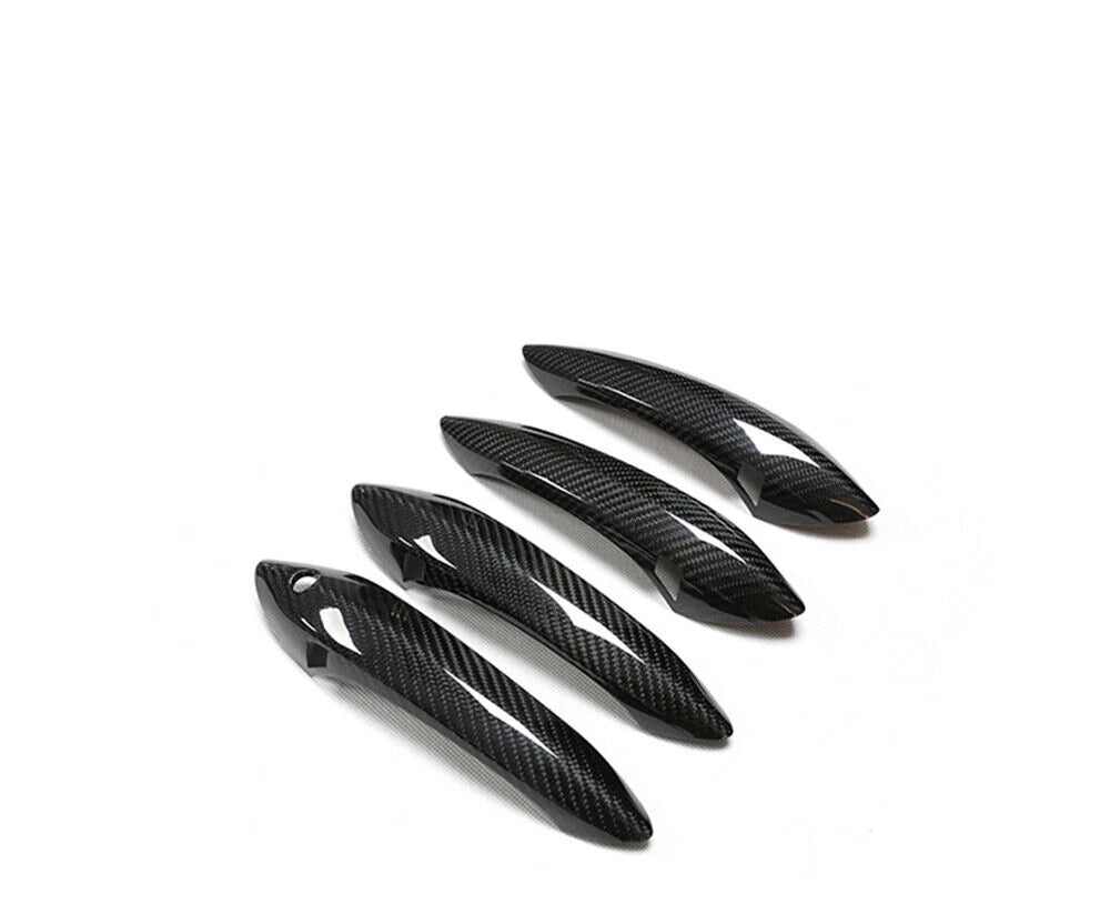 4 x Carbon Fiber Door Handle Covers with LED Sensor for BMW F01 F02 F06 F07 (2011-2017)