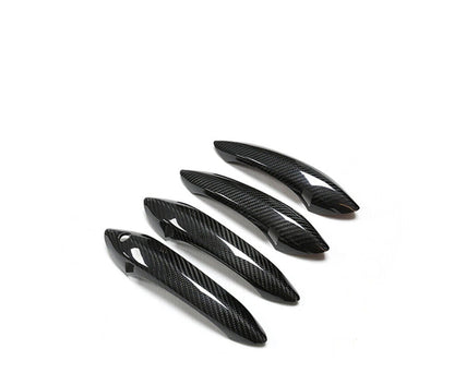 4 x Carbon Fiber Door Handle Covers with LED Sensor for BMW F01 F02 F06 F07 (2011-2017)