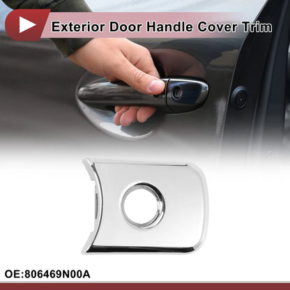 Silver Tone Exterior Door Handle Cover Trim for Nissan Sentra (2013-2019)