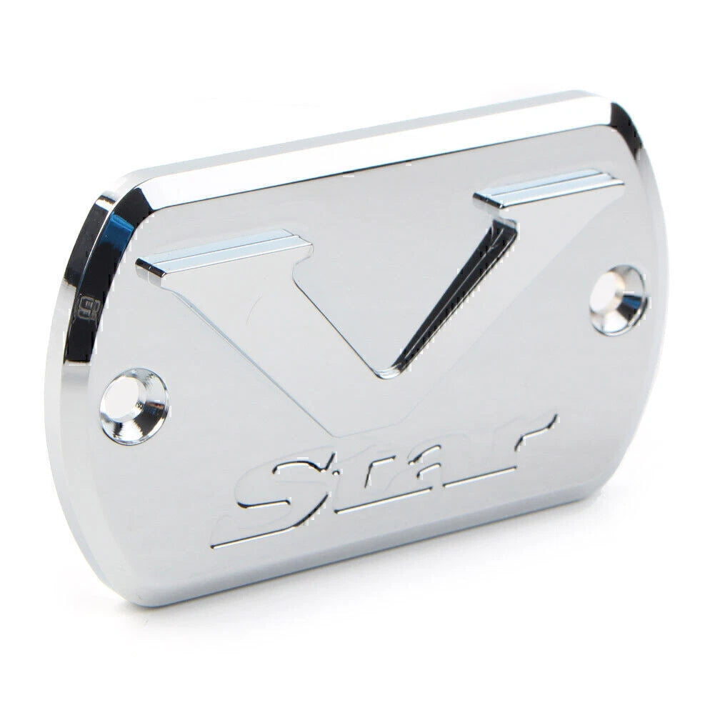 Chrome Brake Fluid Cap Reservoir Cover for Yamaha V Star XVS 650-1300