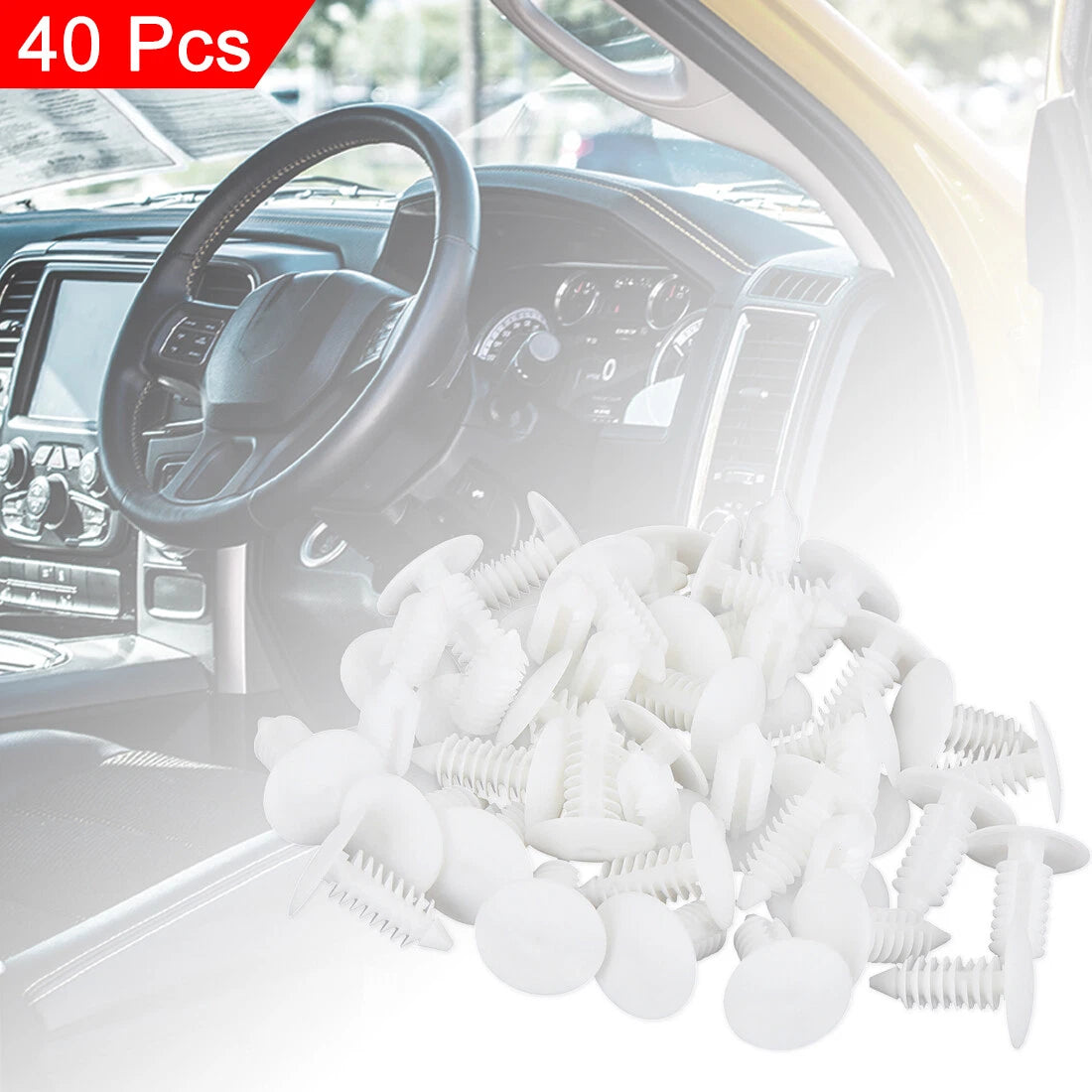 40 x Plastic Bolt Rivets Fastener Clips for Ford Door Trim Panels