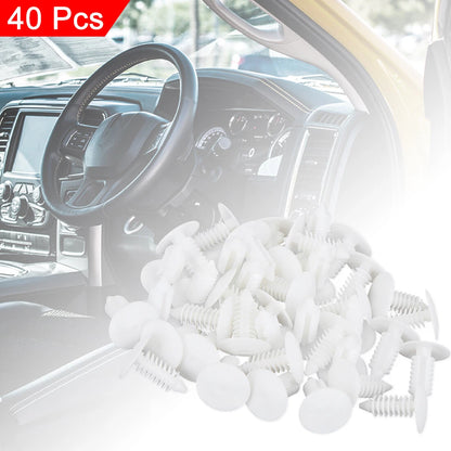 40 x Plastic Bolt Rivets Fastener Clips for Ford Door Trim Panels