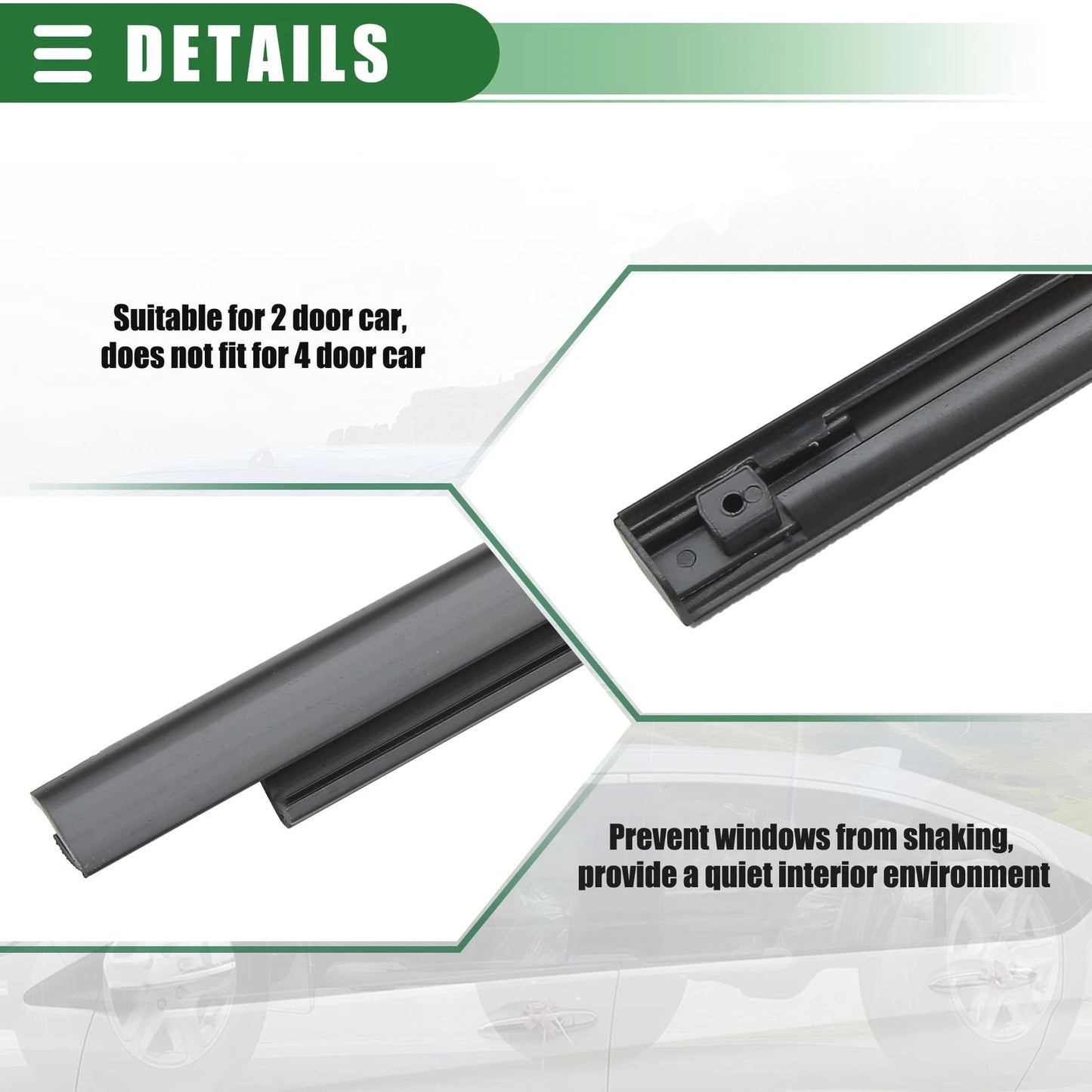Front Left Car Door Window Belt Weatherstrip for Dodge Ram 1500 (2009-2010)