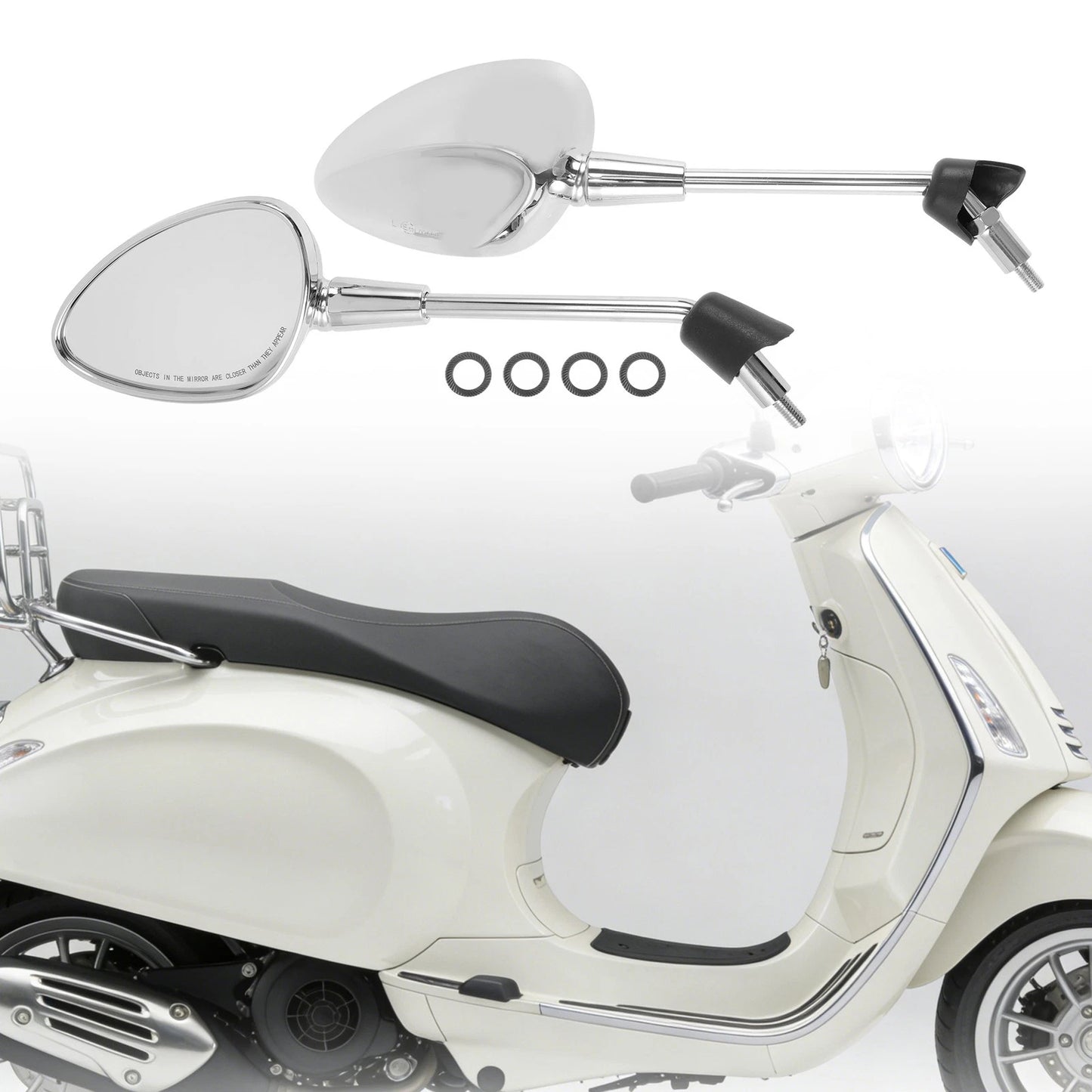 Motorcycle Rear View Mirrors Side Mount for Piaggio Vespa LXS125