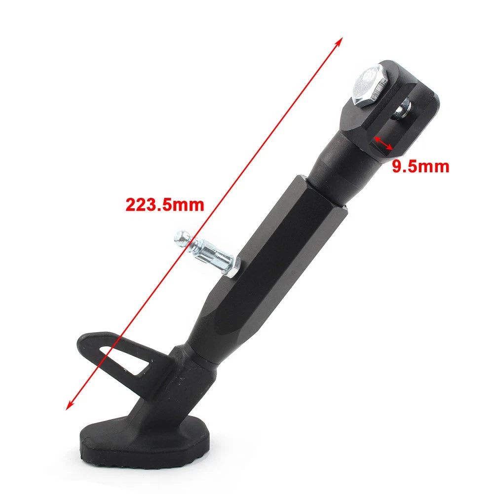 Adjustable Kickstand Foot Side Stand for Universal Motorcycle - Black
