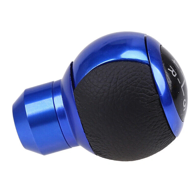 Blue Round 5 Speed Gear Shift Knob for Car Manual Shifter with 3 Adapters
