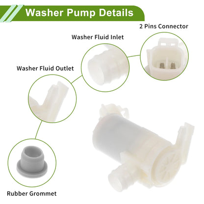 Windshield Washer Pump w/Grommet for Mitsubishi Mirage G4 (2017-2020)