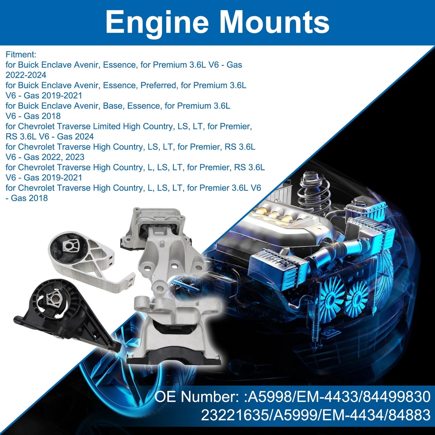 Engine Motor Mount for Buick Enclave Avenir (2022–2024)