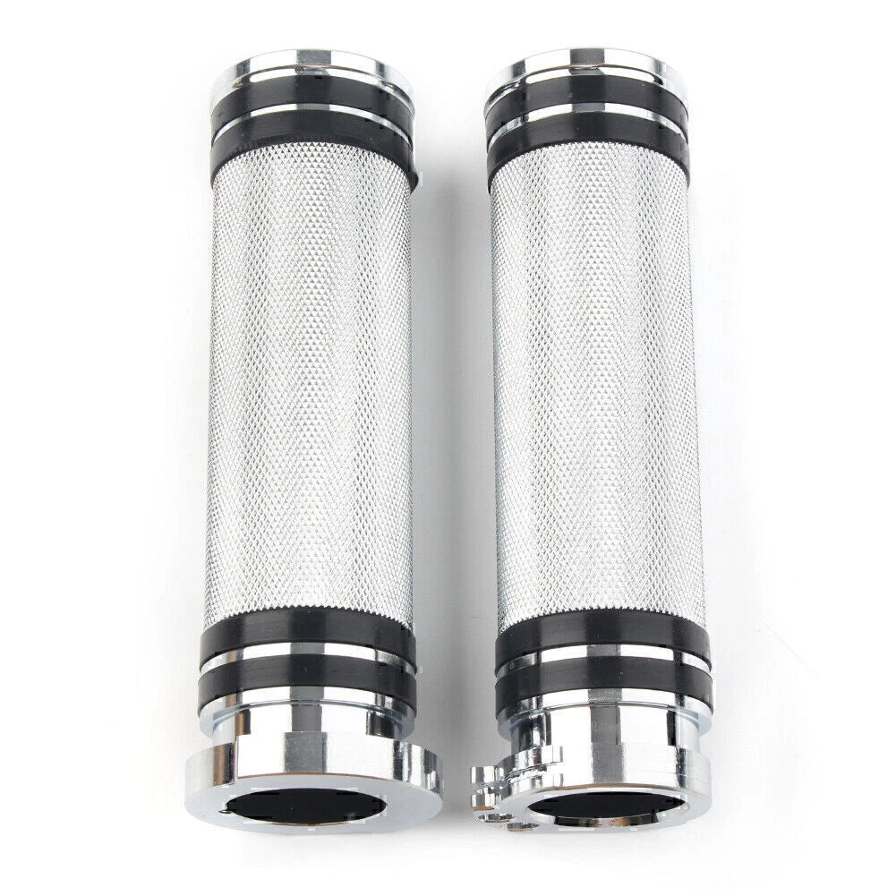 1'' Chrome Handlebar Grips for Harley Sportster, Dyna, Softail, Touring